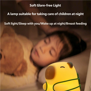 Lampe de chevet en silicone Capybara, 3 niveaux de luminosité réglables, LED 7 couleurs, minuterie 30 minutes, cadeau idéal pour chambre d'enfant - Product Image 6