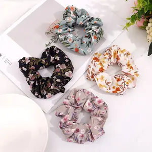 Tracy y Herry personalizado de las mujeres de la moda accesorios para el pelo de arte scrunchies floral francés scrunchies