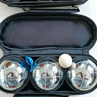 Kit de 3 boules de pétanque, boules en métal estampées avec sac de transport, accessoire de jeu de pelouse extérieur pour tous les âges