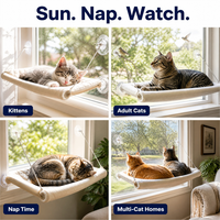 Hamac de fenêtre pour chat à ventouse, lit pour chat, plateforme de relaxation et de bain de soleil, mobilier pour chat gain de place, vente en gros pour l'intérieur