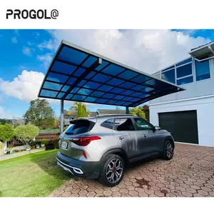 Progola Outdoor Aluminum Carport Parking Shed Metal Car Canopy With Polycarbonate Arched Roof Carports For Car Parking