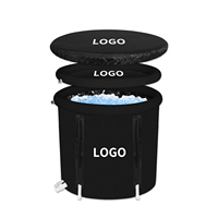 Baignoire glacée portable tout noir avec sac Baignoire froide Bain de glace plongeant Baignoire de glace gonflable