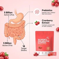 Gummies Probiotiques pour Femmes 5 Milliards de UFC Saveur Canneberge Soutien au Bien-être Intime Santé Immunitaire et Digestive
