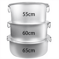 Marmite Classique Grande Taille 55CM 60CM 65CM en Aluminium Moulé Sous Pression avec Couvercle et Poignée