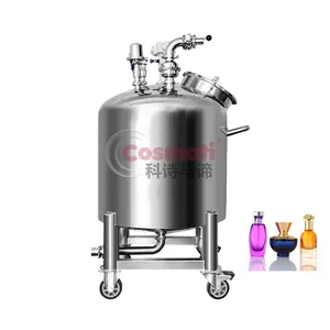 300 liter cosmetics perfume liquid raw materials mixing storage tank with pneumatic mixer