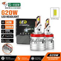 Ampoule de phare LED H8 H11 G20W 140W 36000 Lumens 6000K 9-60V à motif de faisceau excellent avec ventilateur et tubes en cuivre pour concessionnaires - Vente en gros personnalisée