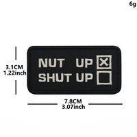 Patch moral tactique brodé NUT UP SHUT UP avec boucle auto-agrippante, alphabet, pour accessoires vestimentaires d'extérieur