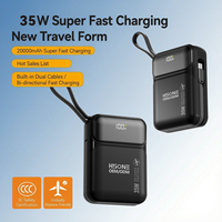 Ringkas dan Ringan 20000mAh 45W PD Kabel Ganda Terintegrasi Layar HD 4-Perangkat Disetujui Maskapai Penerbangan Power Bank OEM MH811