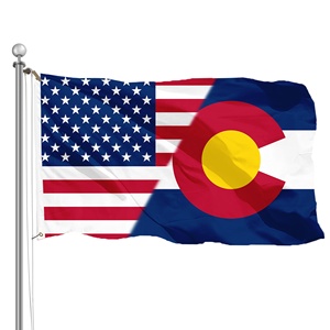 Amerikaanse Colorado Mashup-vlag 3x5 ft gecombineerde staat- en nationale vlag Levendige kleuren voor Onafhankelijkheidsdag en lokale evenementenUSAFlag - Product Image 1