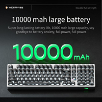 Clavier mécanique programmable sans fil WEIKAV Max102 RGB rétroéclairé QMK/VIA, USB Type-C, tri-mode, 87 touches, pour ordinateur portable, jeux, e-sport