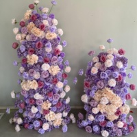 Ensemble de décoration florale pour gâteau de mariage, arche de fleurs artificielles en roses pour la cérémonie, l'entrée et la décoration de fond d'événement