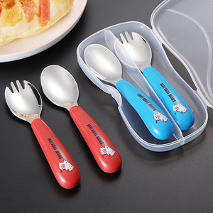 Mô Hình Phim Hoạt Hình Thép Không Gỉ 304 Bé Dao Kéo Thiết Lập Cho Trẻ Sơ Sinh Và Trẻ Mới Biết Đi-Bao Gồm Muỗng Và Nĩa - Product Image 3