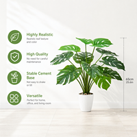 Monstera artificiel en pot avec feuilles blanches pour la décoration intérieure, du bureau et du bureau à domicile