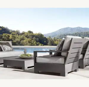 Al aire libre moderno patio muebles de metal sofá conjunto moderno al aire libre jardín sofás conjunto