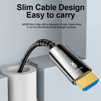 Cable fino de fibra óptica para HDMI 2,1, ultrafino, 48Gbps, diseño Flexible delgado para monitor, chaqueta de PVC amplificada para LinkJun 8K