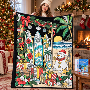 Customized Christmas DIY Coloring Blanket Reusable Washable Soft Flannel Throw Graffiti Blanket Family Gift for <b>Bed</b> <b>Sofa</b> - Product Image 4