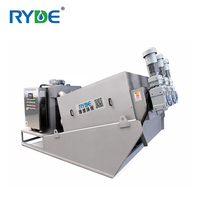 Presse à vis multi-disques RYDE 353 en acier inoxydable SS304 avec moteur et boîte de vitesses, garantie 1 an pour la déshydratation des boues