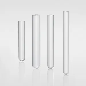 Flat or Round Bottom Clear PP Glass Test Tube Chemistry Lab Test Tubes