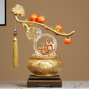Ornement en cristal de style chinois en forme de gourde, bassin de richesse en forme de kaki, décoration de salon, cadeau de pendaison de crémaillère - Product Image 2