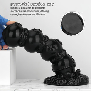 Vente en gros usine : Plug anal perlé noir, grand modèle, base évasée, pour entraînement anal, fournisseur de jouets pour adultes - Product Image 3