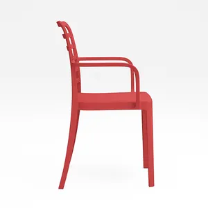 Gıda mahkeme sandalyeler istifleme ile ucuz fiyat yüksek kalite basit ev sandalyesi tek parça PP plastik koltuk