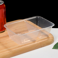 Boîte bento rectangulaire à 2 compartiments avec couvercle, 440 ml, compatible micro-ondes, en PP5 de qualité alimentaire, conteneur de préparation de repas moulé par injection, boîte à emporter