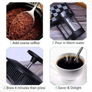 Presse à café française <span class=keywords><strong>en</strong></span> acier inoxydable 1L avec <span class=keywords><strong>verre</strong></span> borosilicate de haute qualité, presse à café manuelle - Product Image 2