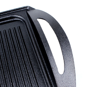 BBQ Cast Iron Dual Purpose Griddle <strong>Pan</strong> Rectangular Flat Fry Roasting Bbq <strong>Grill</strong> <strong>Pan</strong> - Product Image 4
