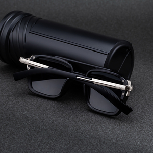 Lunettes de soleil carrées tendance Partagas avec logo personnalisé, double pont, protection UV400 pour hommes - Product Image 4