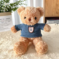Pull personnalisé vierge avec logo brodé, en gros, super doux, promotionnel, en peluche longue, ours en peluche mignon et amusant pour Noël