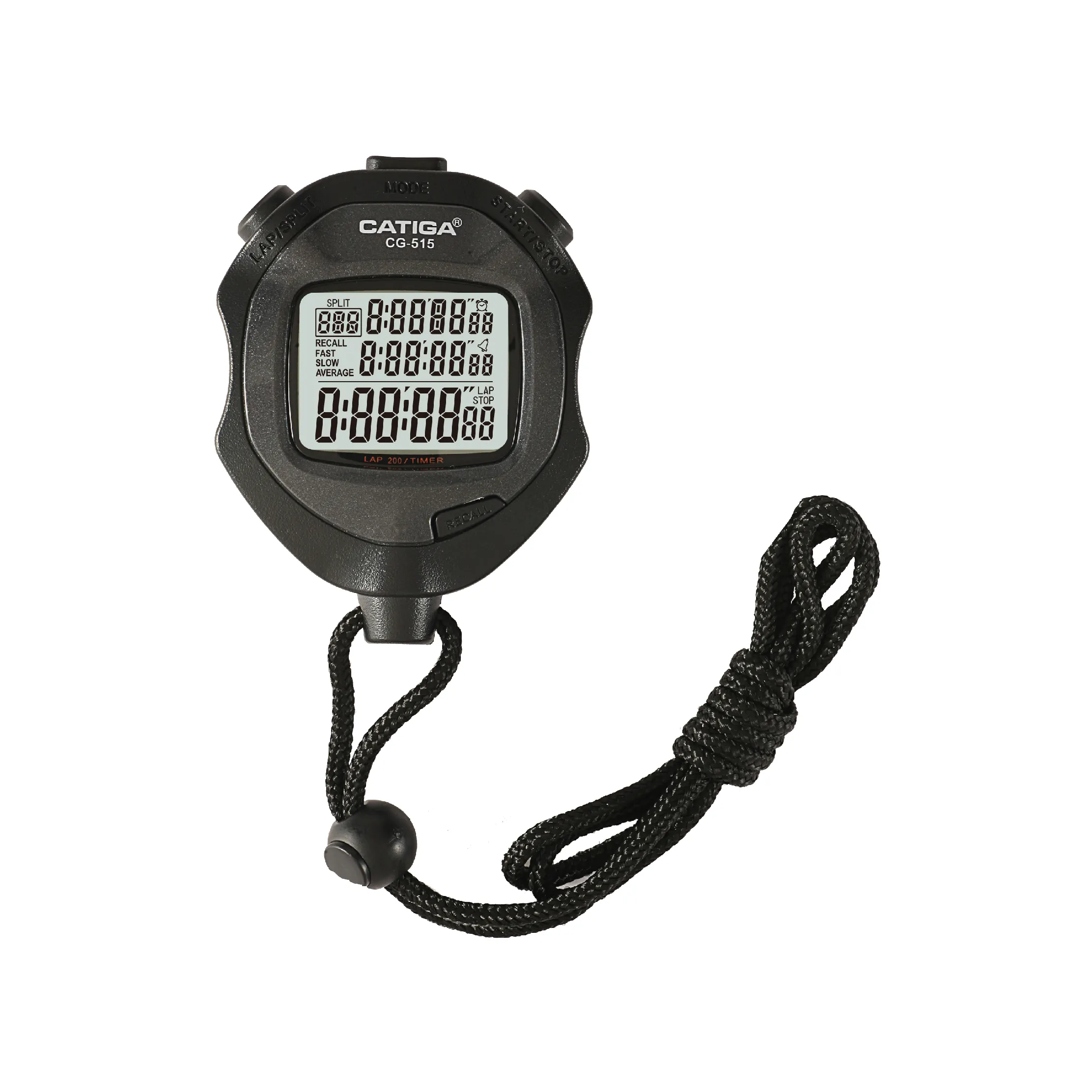 CATIGA 3 lines display professional Digital Sport Stopwatch 200 dual split recallable memory stopwatch