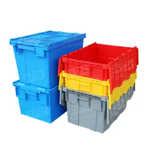 Heavy Duty Attached Lid Moving Plastic Boxes for Storage Food - China  Industrial Plastic Containers, Plastic Crate