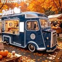 Nouvelle conception de camion de nourriture électrique à 4 roues, chariot de vente mobile, éclairage LED, remorque de vente de café et de collations pour marché nocturne