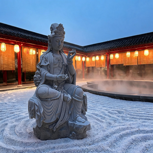 Statue de Bouddha Guanyin assis et inclinable, <span class=keywords><strong>sculpture</strong></span> religieuse traditionnelle personnalisable pour la décoration des temples et la méditation zen - Product Image 1