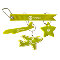 Porte-clés réfléchissant de sécurité en PVC acrylique, logo personnalisé, forme personnalisée, réflecteur double face