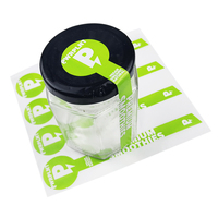 Benutzer definierte selbst klebende Lutscher Aufkleber Permanent PET PP Material für Lebensmittel Schokolade Verpackung-Honig glas Flaschen deckel Siegel Tags