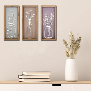Decorazione Murale Floreale in Legno, <span class=keywords><strong>Quadro</strong></span> Botanico Incorniciato, Insegna Decorativa in Legno per Casa e <span class=keywords><strong>Cucina</strong></span>, Dipinti Paesaggistici Vintage Stile Fattoria - Product Image 1