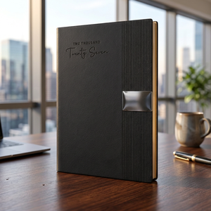 Agenda en PU noir NESCAFE One Dated, couverture rigide, journal personnalisé, cadeau d'entreprise, planificateur de bureau, cahiers, organiseur exécutif, blocs-notes - Product Image 3