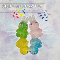 Jouet de décompression en silicone souple et brillant en forme de lapin et d'ours pour enfants et adolescents, unisexe, coffret cadeau promotionnel