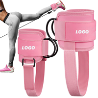 Sangles de cheville personnalisées avec logo pour hommes et femmes, en néoprène, pour machines à câble, sangles de cheville de gym pour entraînements des fessiers