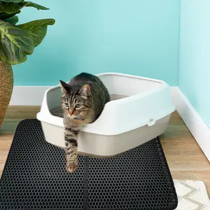 PVC cat litter mat durable pet litter mat for cats Double-Layer cat litter pads mat