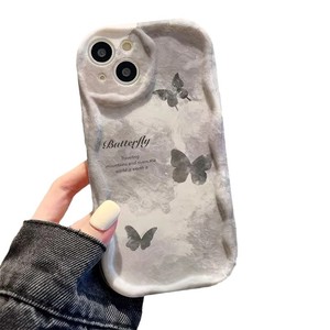 เคสโทรศัพท์มือถือ TPU ซิลิโคนขอบคลื่นพิมพ์ลายผีเสื้อ<span class=keywords><strong>สี</strong></span>ดำ<span class=keywords><strong>เทา</strong></span>ดำสำหรับ <span class=keywords><strong>iPhone</strong></span> 8 x XR XS 11 12 13 14 15 16 17 PRO MAX - Product Image 5