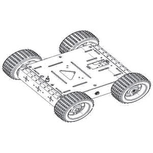 Kuongshun ชุดคิตถังโลหะ DIY สำหรับเด็ก, ชุดอุปกรณ์ตัวถังรถสตาร์ทแบบอัจฉริยะชุดอุปกรณ์สีดำสำหรับหุ่นยนต์ <span class=keywords><strong>Arduino</strong></span> - Product Image 6