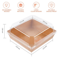 Boîte alimentaire en papier kraft épais sur mesure OEM, vente en gros d'usine, avec couvercle transparent en PET pour l'emballage de pâtisseries, desserts et sandwichs