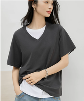 ZZH YF2781 Kaos Wanita Lengan Pendek Versi Korea Pinggang Tinggi Kasual Serbaguna Musim Panas