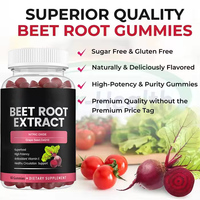 Gummies de Racine de Betterave : Supplément Antioxydant et Relaxant pour la Circulation, avec CoQ10, Pépins de Raisin et Grenade