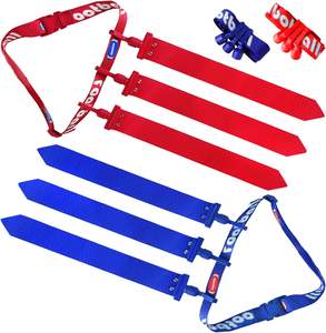Drapeaux de ceinture pour enfants et adultes, PVC couleur pleine, double face, logo d'équipe personnalisé, entraînement sportif, drapeaux de ceinture de football - Product Image 4