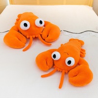Peluche Homard en Polyester Transfrontalière, Thème Fruits de Mer, Jouet Doux, Coussin de Sommeil et de Câlin, Décoration de Canapé, Souvenir d'Événement Aquarium