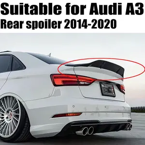 Aileron de coffre arrière pour Audi A3 Berline S3 8V 2014 2015 2016 2017 2018 2019 2020, lèvre de spoiler, aileron de toit arrière de voiture, séparateur d'aileron - Product Image 1