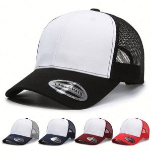 Gorras de Béisbol Personalizadas al por Mayor con Visera Curva, Gorras Trucker Lisas con Malla y Cierre a Presión - Product Image 1
